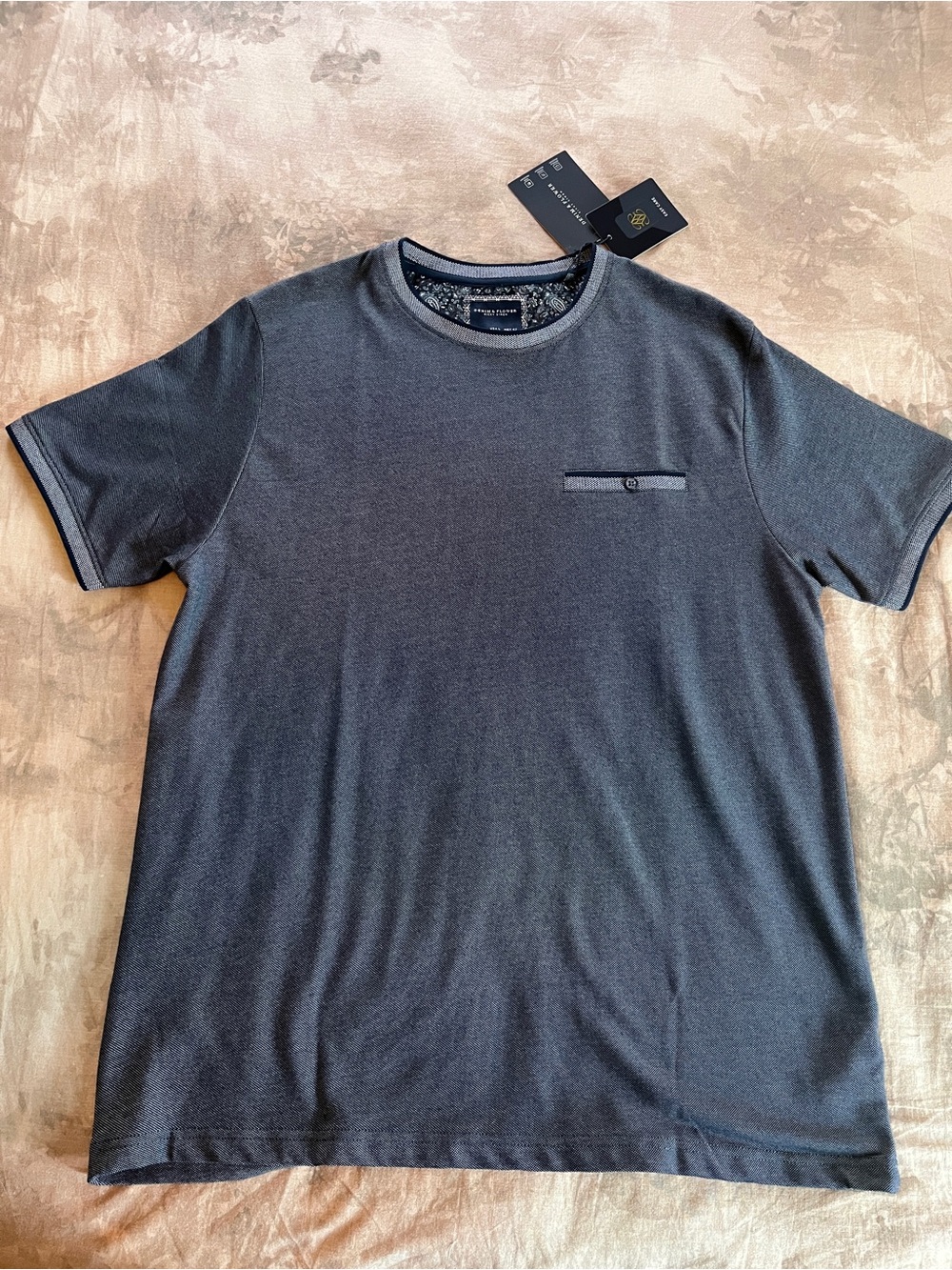 Denim & Flower Men's Short-Sleeve Crewneck T-Shirt Blue and Gray